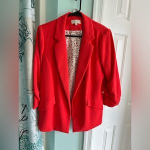 Skies are blue blazer jacket-bright red/orange